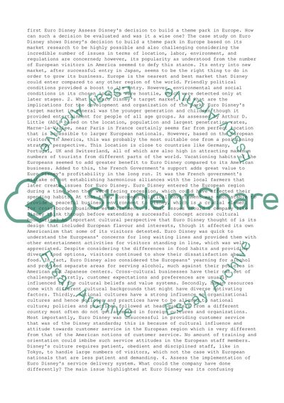 Finance Analysis of Disneys Decision to Build a Theme Park in Europe