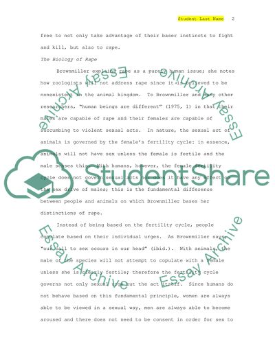 Rape as a Purely Modern Issue