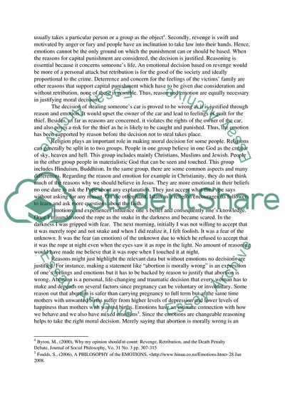 Are Reasons and Emotion Equally Necessary in Justifying Moral Decisions