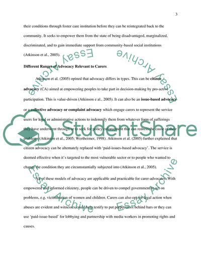 The Work of Foster Carers