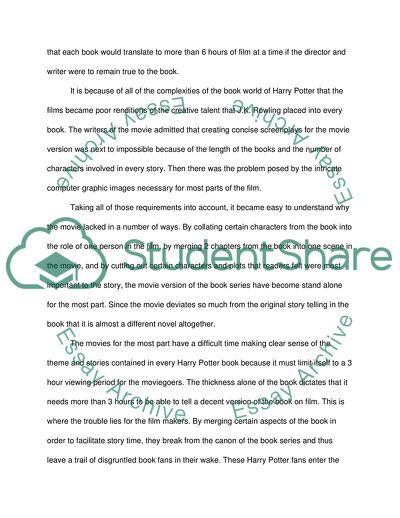 The Comparison of the Movie and the Book Series of Harry Potter