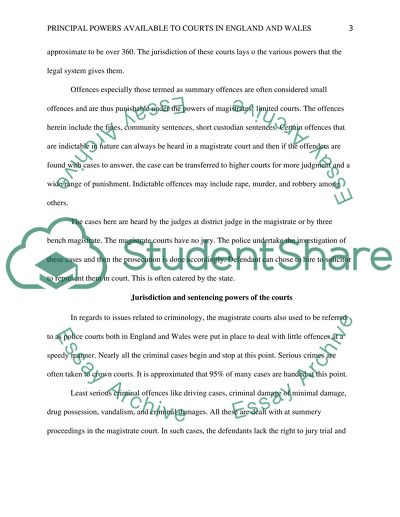 Principal Powers Available to Courts in England and Wales