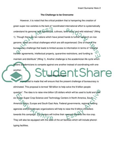 Genomics Now: Feeding 9 billion people in 2050