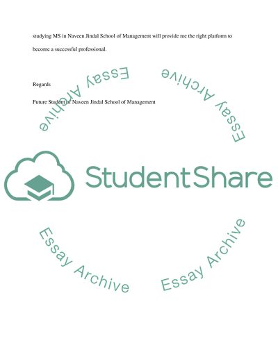 Type outlining the applicants academic interest and goals