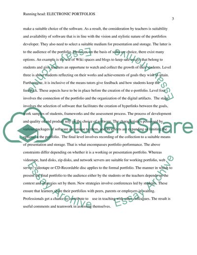 Electronic Portfolios Analysis