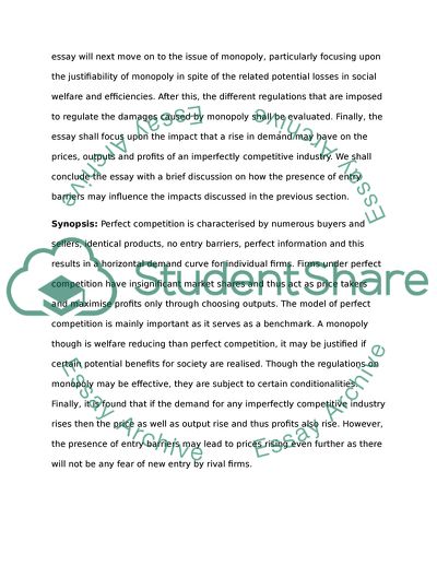 Basic Aspects of Competitive and Imperfectly Competitive Markets