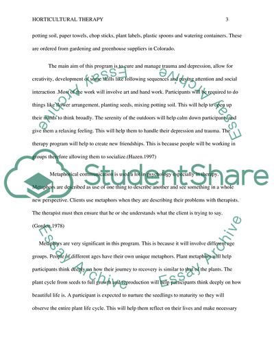 Horticulture Therapy Program