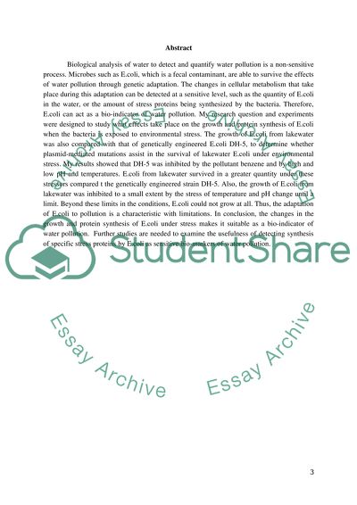 Does organic pollution affect E.Coli growth