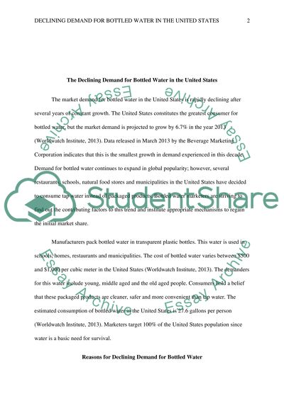 Declining Demand for Bottled Water