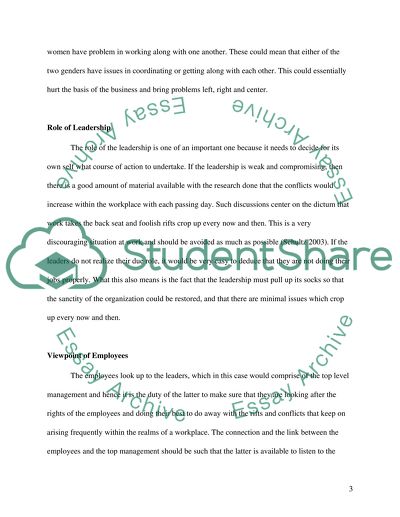 Age and Gender Conflicts in the workplace