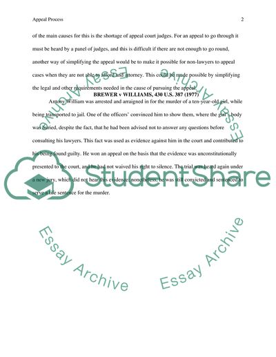 Appeals Factor into the Overall Criminal Procedures and Processes