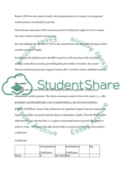 The trend in economic growth of a country