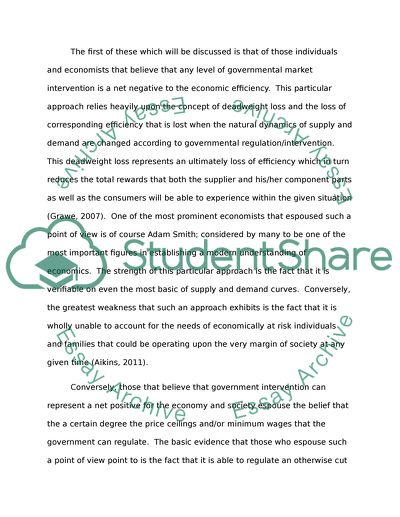 Governmental Market Intervention