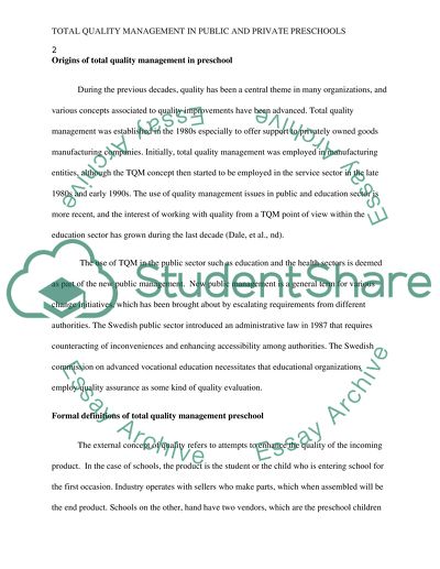 Quality Management in Preschool Education