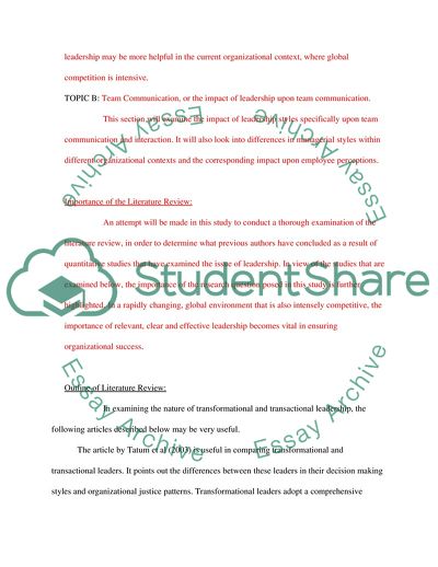Analysis of Literature about Leadership Development
