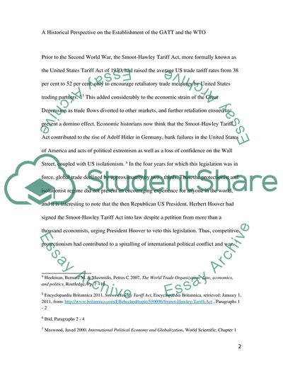 A Historical Perspective on the Establishment of the GATT and the WTO