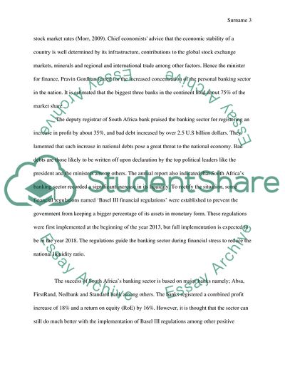 The Recent Performance of the Banking Sector in South Africa
