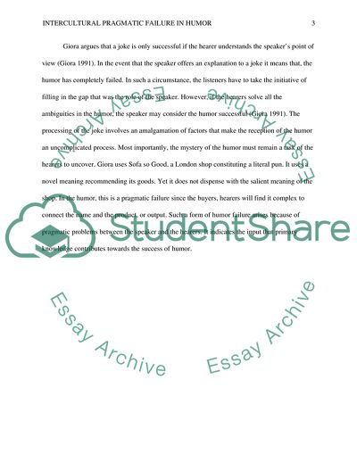 Intercultural Pragmatic Failure in Humor