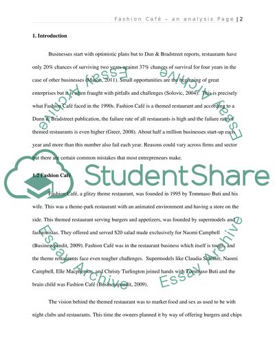 Fashion Caf: Lack of Entrepreneurial Persistence