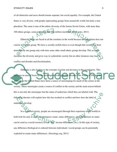 Sociology - Ethnicity Issues