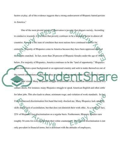 Discrimination against hispanics at the workplace