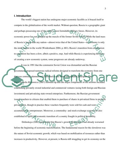 Russia: An Initial Market Entry Analysis