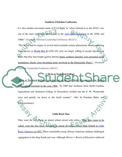 Civil Rights and the Congress of Racial Equality