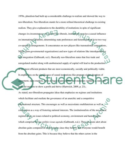 Neo-Liberalism as a Fundamental New Approach in International Relations Theory