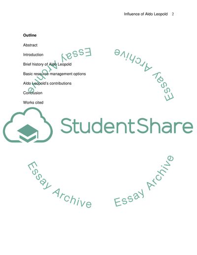 The Influence of Aldo Leopold on Modern Resource Management and Conservation