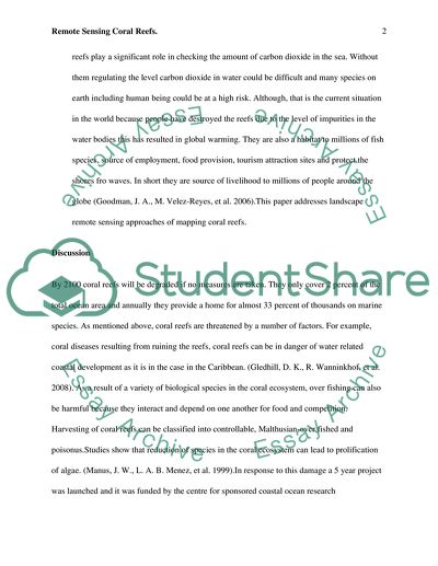 Remote Sensing of the Coral Reefs