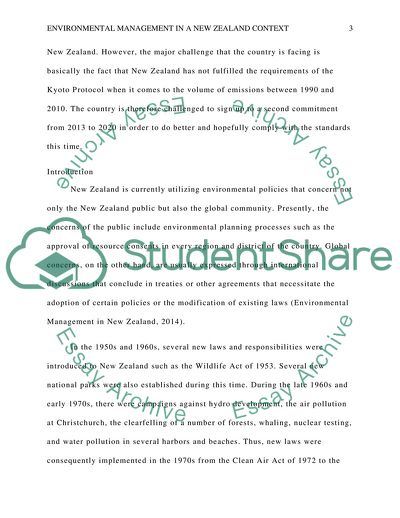 Environmental Management in a New Zealand Context