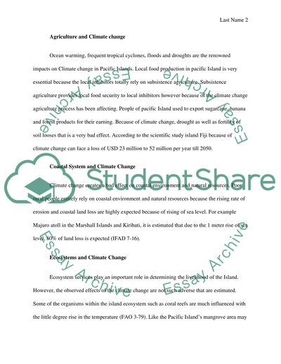 Climate change and island environments