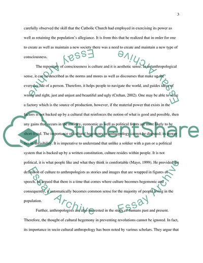 Antonio Gramsci Contribution to Anthropology