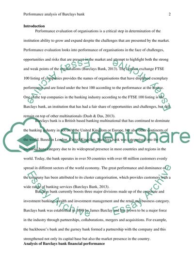 Performance Analysis of Barclays Bank