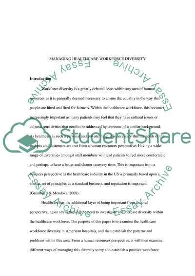 Managing Healthcare Workforce Diversity in American Hospitals