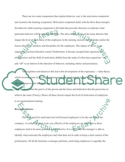 Employee Motivation in an Organization