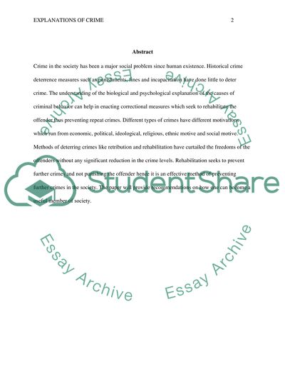 Biological and Psychological Causes of Crime in Society