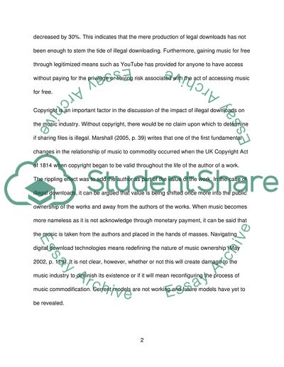 Critically Assess the Proposition that Illegal Downloading is Destroying the Music Industry