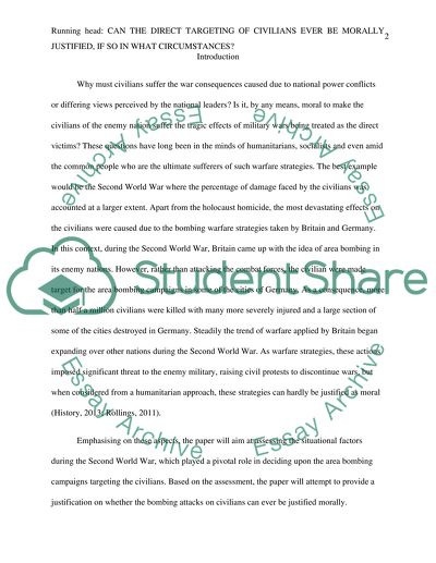 Can the direct targeting of civilians ever be morally justified