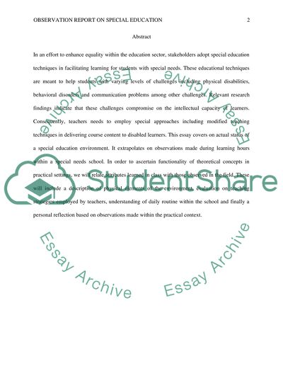 A Special Education Environment