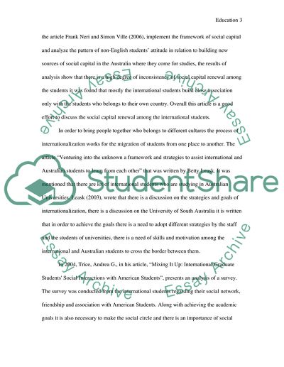 Building Social Capital to the International Students