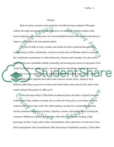 Comparative Cultures- Anthropology- Coffee