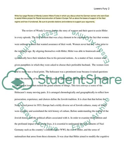 Hitlers Furies By Wendy Lower