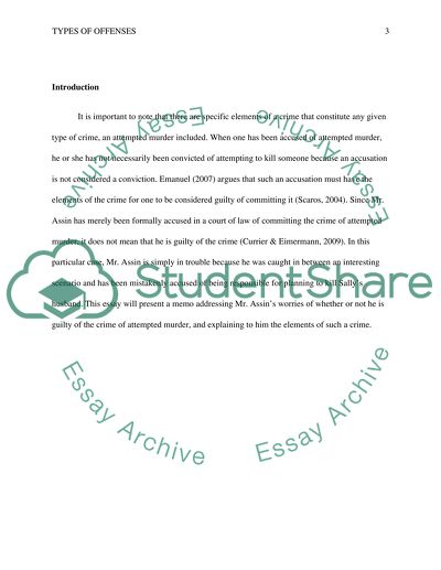 Types of Offenses Assignment