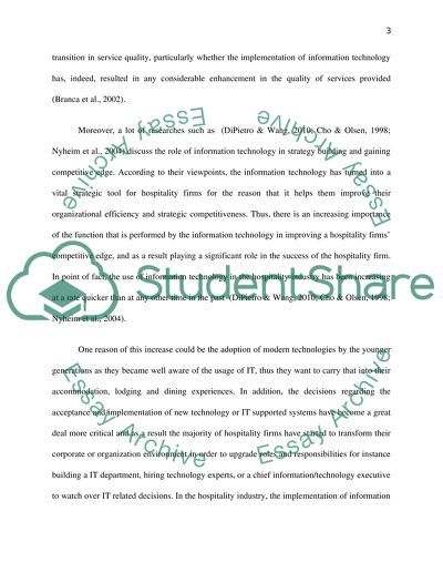 Information Technology Is a Competitive Tool in an Evolving Hospitality Industry