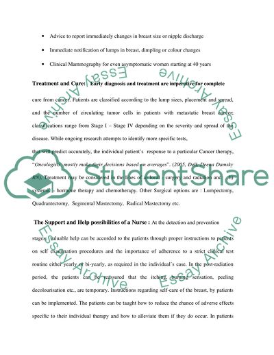 Cancer - Care for Breast Cancer Patients