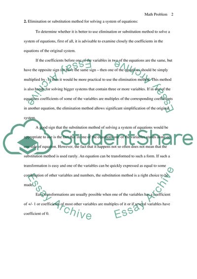 College Math: Elimination Method for Solving a System of Equations