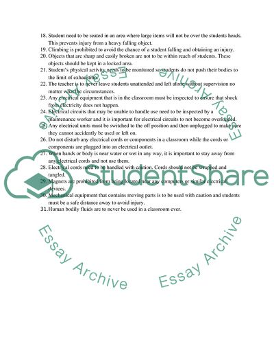 Safe Schools and Emergency Actions