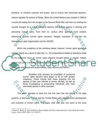 Comparative Analysis of German, French and American Human Rights Law