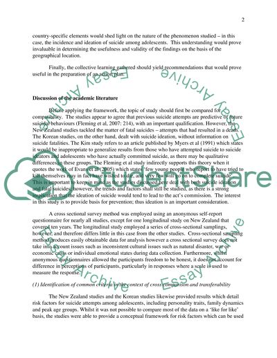 Risk Factors Associated with Adolescent Suicide